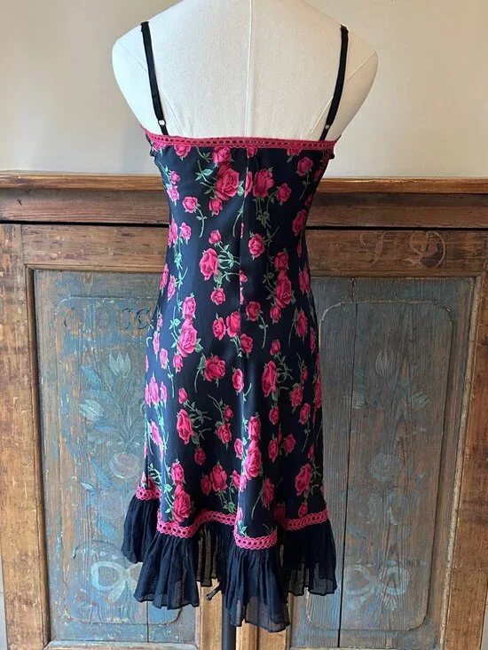 Vintage Betsey Johnson New York Silk Lace Mesh Slip Dress - Picture 12 of 14